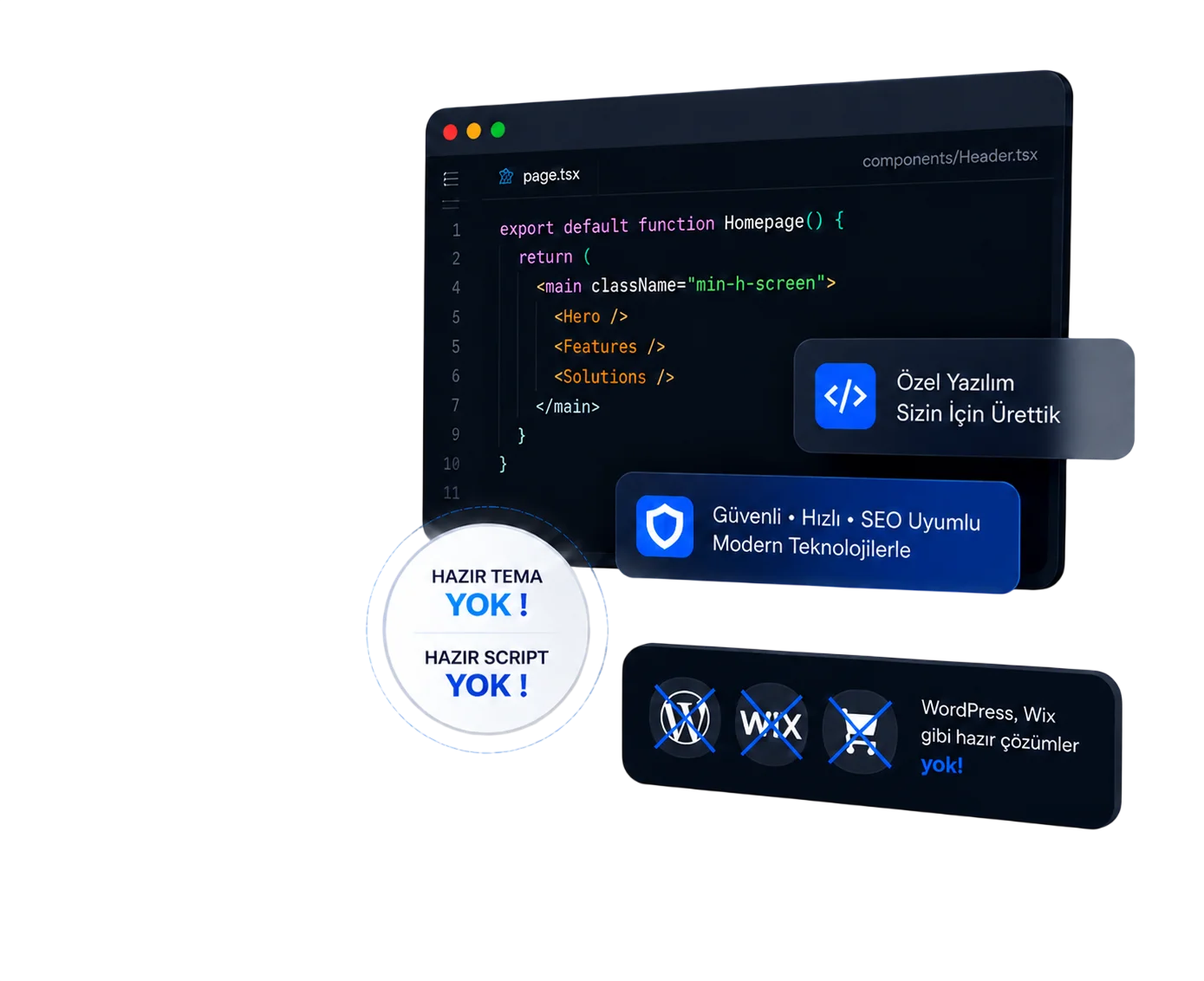 Özel yazılım geliştirme - WordPress ve Wix yerine Next.js ve Astro